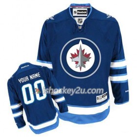 Reebok Mænd NHL Winnipeg Jets Trøje Tilpasset Blå Premier Hjemme