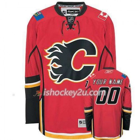 Reebok Mænd NHL Calgary Flames Trøje Tilpasset Rød Premier Hjemme