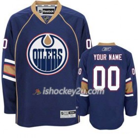 Reebok Mænd NHL Edmonton Oilers Trøje Tilpasset Blå Premier Tredje
