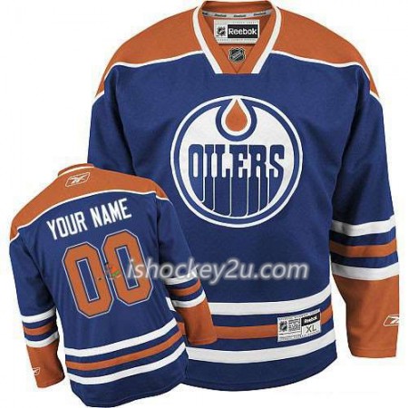 Børn NHL Edmonton Oilers Trøje Tilpasset Blå Premier Hjemme