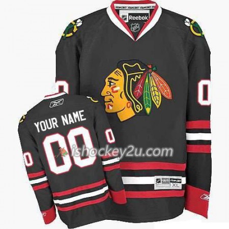 Reebok Mænd NHL Chicago Blackhawks Trøje Tilpasset Sort Premier Tredje
