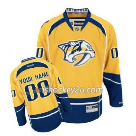 Reebok Mænd NHL Nashville Predators Trøje Tilpasset Guld Premier Hjemme