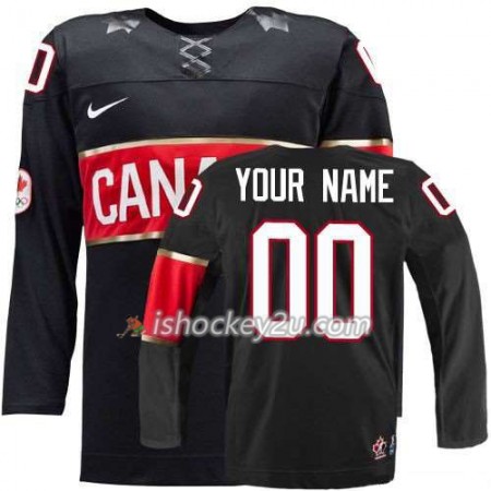 Børn NHL Canada Team Trøje Tilpasset Sort Tredje 2014
