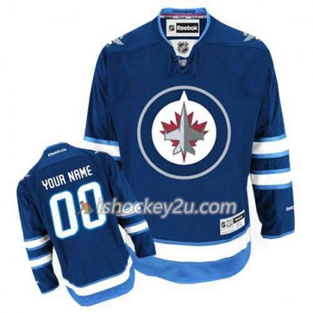 Børn NHL Winnipeg Jets Trøje Tilpasset Blå Premier Hjemme