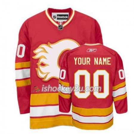 Reebok Dame NHL Calgary Flames Trøje Tilpasset Rød Premier Tredje