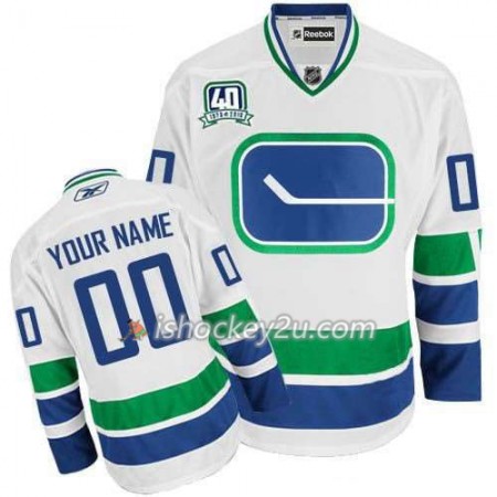 Reebok Dame NHL Vancouver Canucks Trøje Tilpasset Hvid 40TH Premier Tredje