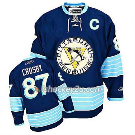 Reebok NHL Pittsburgh Penguins Trøje Sidney Crosby #87 Blå Tredje 2016 Stanley Cup