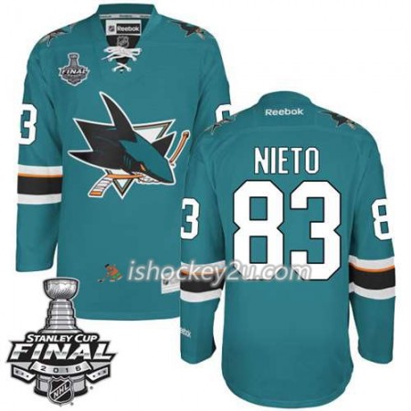 Reebok NHL San Jose Sharks Trøje Matt Nieto #83 Teal Hjemme 2016 Stanley Cup