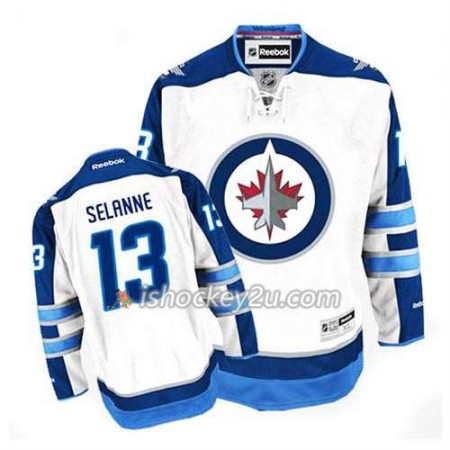 Reebok Mænd NHL Winnipeg Jets Trøje Teemu Selanne #13 Udebane Hvid