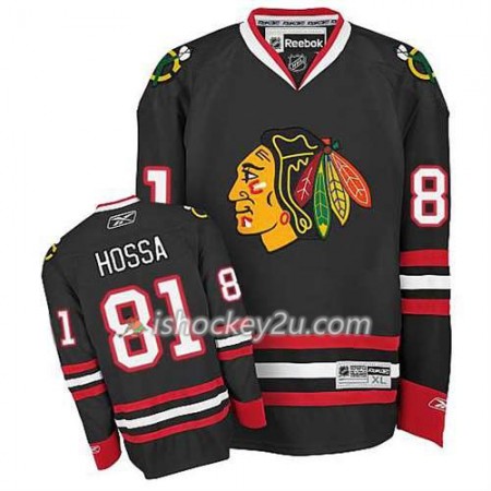 Reebok Mænd NHL Chicago Blackhawks Trøje Marian Hossa #81 Tredje Sort