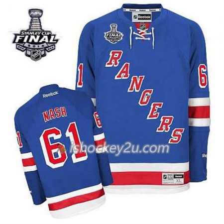 Reebok Mænd NHL New York Rangers Trøje Rick Nash #61 Hjemme Blå 2014 Stanley Cup
