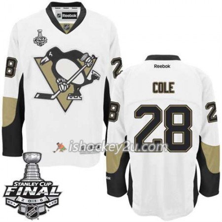 Reebok NHL Pittsburgh Penguins Trøje Ian Cole #28 Hvid Udebane 2016 Stanley Cup