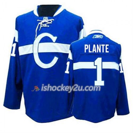 Reebok Mænd NHL Montreal Canadiens Trøje Jacques Plante #1 Tredje Blå