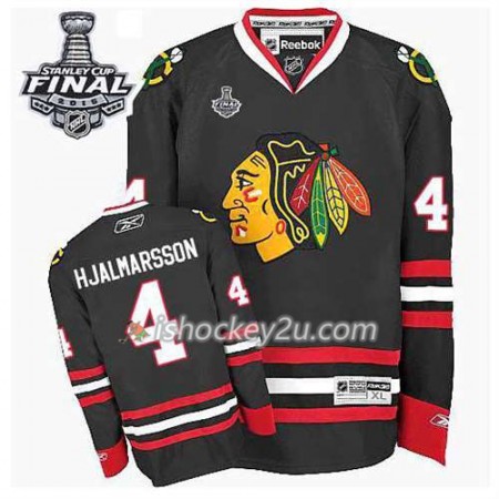 Reebok Mænd NHL Chicago Blackhawks Trøje Niklas Hjalmarsson #4 Tredje Sort 2015 Stanley Cup