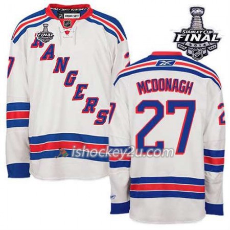 Reebok Mænd NHL New York Rangers Trøje Ryan McDonagh #27 Udebane Hvid 2014 Stanley Cup