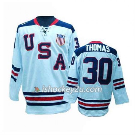 Reebok Mænd NHL USA Team Trøje Tim Thomas #30 Hvid