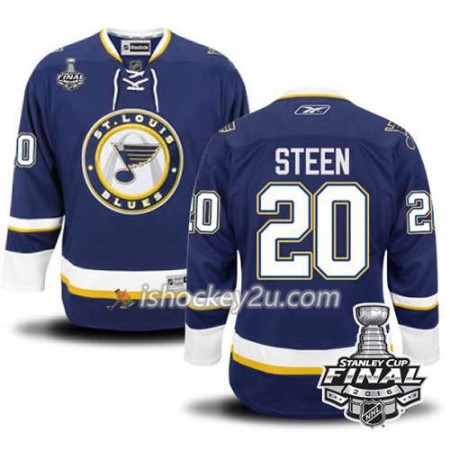 Reebok NHL St. Louis Blues Trøje Alexander Steen #20 Blå Tredje 2016 Stanley Cup