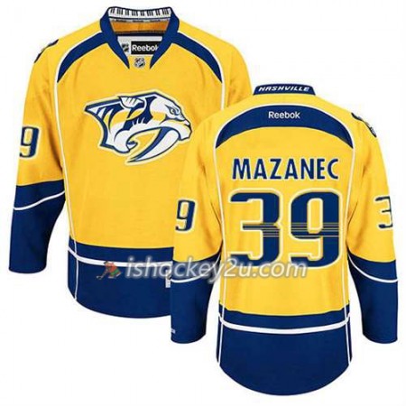 Reebok Mænd NHL Nashville Predators Trøje Marek Mazanec #39 Hjemme Guld