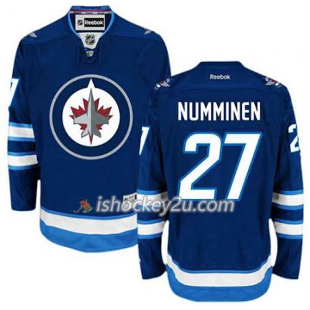 Reebok Mænd NHL Winnipeg Jets Trøje Teppo Numminen #27 Hjemme Blå