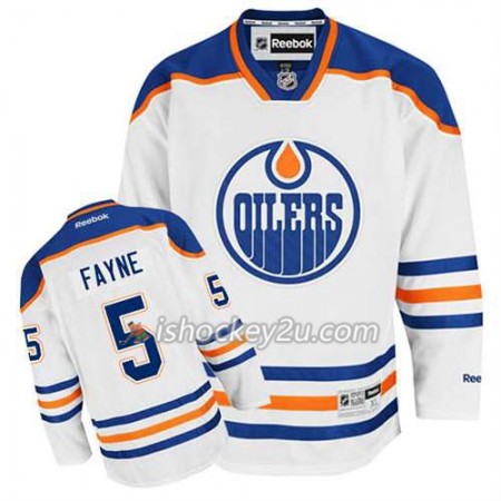 Reebok Mænd NHL Edmonton Oilers Trøje Mark Fayne #5 Udebane Hvid Reebok Mænd NHL Edmonton Oilers Trøje Mark Fayne #5 Udebane Hvid