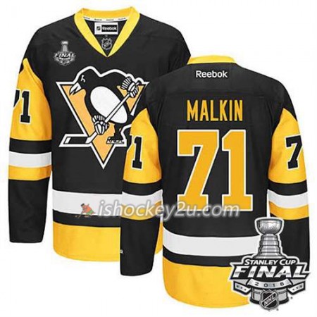 Reebok NHL Pittsburgh Penguins Trøje Evgeni Malkin #71 Tredje 2016 Stanley Cup