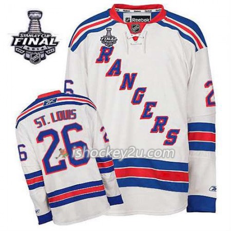Reebok Mænd NHL New York Rangers Trøje Martin St. Louis #26 Udebane Hvid 2014 Stanley Cup