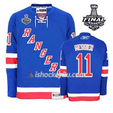 Reebok Mænd NHL New York Rangers Trøje Mark Messier #11 Hjemme Blå 2014 Stanley Cup