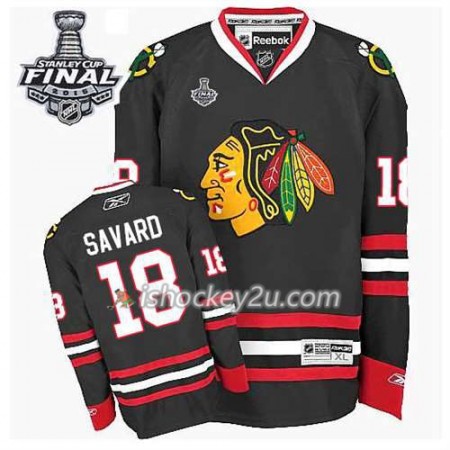 Reebok Mænd NHL Chicago Blackhawks Trøje Daniel Carcillo #18 Tredje Sort 2015 Stanley Cup