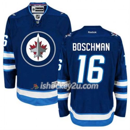 Reebok Mænd NHL Winnipeg Jets Trøje Laurie Boschman #16 Hjemme Blå Reebok Mænd NHL Winnipeg Jets Trøje Laurie Boschman #16 Hjemme Blå