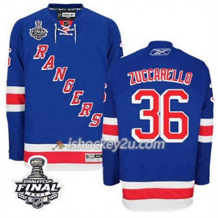 Reebok Mænd NHL New York Rangers Trøje Mats Zuccarello #36 Hjemme Blå 2014 Stanley Cup