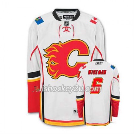 Reebok Mænd NHL Calgary Flames Trøje Dennis Wideman #6 Udebane Hvid