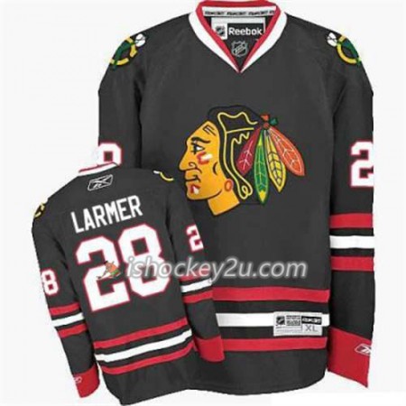 Reebok Mænd NHL Chicago Blackhawks Trøje Steve Larmer 28 Sort Tredje