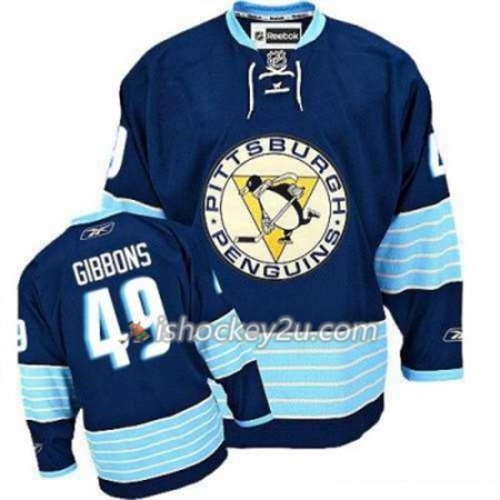 Reebok Mænd NHL Pittsburgh Penguins Trøje Brian Gibbons 49 Blå Tredje