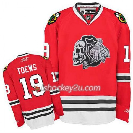 Børn NHL Chicago Blackhawks Trøje Jonathan Toews #19 Skull Rød