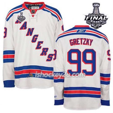 Reebok Mænd NHL New York Rangers Trøje Wayne Gretzky #99 Udebane Hvid 2014 Stanley Cup