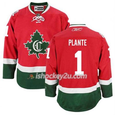 Reebok Mænd NHL Montreal Canadiens Trøje Jacques Plante #1 Tredje Ny Rød
