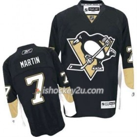 Reebok Mænd NHL Pittsburgh Penguins Trøje Paul Martin 7 Sort Hjemme