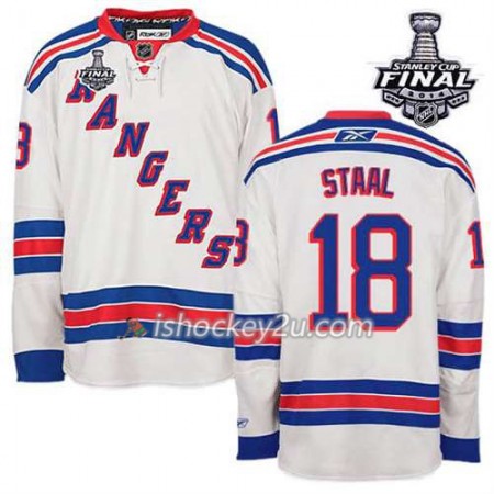 Reebok Mænd NHL New York Rangers Trøje Marc Staal #18 Udebane Hvid 2014 Stanley Cup