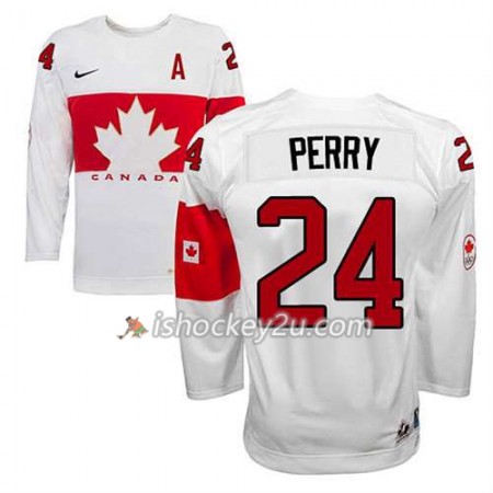 Børn NHL Canada Team Trøje Corey Perry #24 Hjemme Hvid