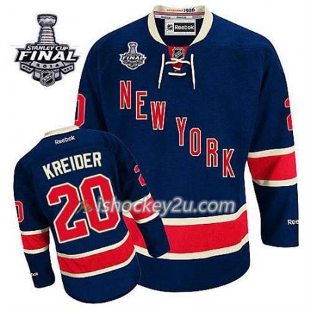 Reebok Mænd NHL New York Rangers Trøje Chris Kreider #20 Tredje Blå 2014 Stanley Cup