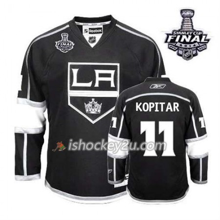 Reebok Mænd NHL Los Angeles Kings Trøje Anze Kopitar #11 Hjemme Sort 2014 Stanley Cup