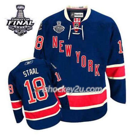 Reebok Mænd NHL New York Rangers Trøje Marc Staal #18 Tredje Blå 2014 Stanley Cup