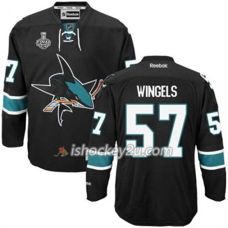 Reebok NHL San Jose Sharks Trøje Tommy Wingels #57 Sort Tredje 2016 Stanley Cup