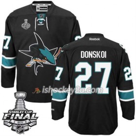 Reebok NHL San Jose Sharks Trøje Joonas Donskoi #27 Sort Tredje 2016 Stanley Cup
