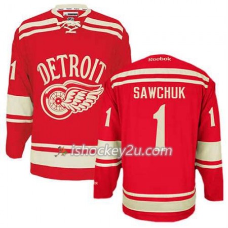 Reebok Mænd NHL Detroit Red Wings Trøje Terry Sawchuk #1 2014 Winter Classic Rød