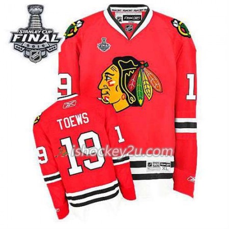 Reebok Mænd NHL Chicago Blackhawks Trøje Jonathan Toews #19 Hjemme Rød 2015 Stanley Cup