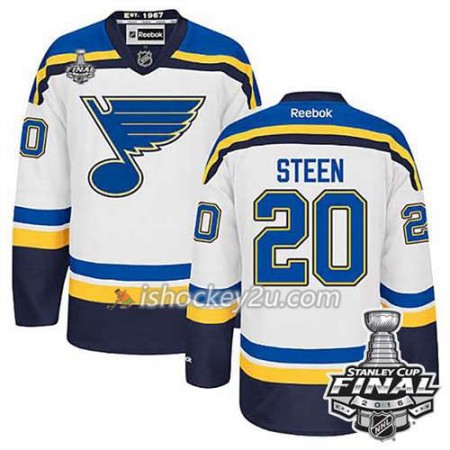 Reebok NHL St. Louis Blues Trøje Alexander Steen #20 Hvid Udebane 2016 Stanley Cup
