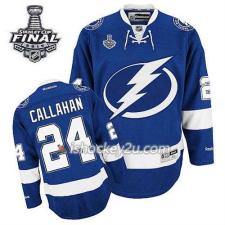 Reebok Mænd NHL Tampa Bay Lightning Trøje Ryan Callahan Blå #24 Hjemme 2015 Stanley Cup