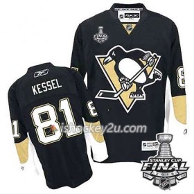 Reebok NHL Pittsburgh Penguins Trøje Phil Kessel #81 Sort Hjemme 2016 Stanley Cup