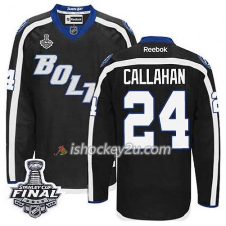 Reebok Mænd NHL Tampa Bay Lightning Trøje Ryan Callahan #24 Tredje Sort 2015 Stanley Cup Reebok Mænd NHL Tampa Bay Lightning Trøje Ryan Callahan #24 Tredje Sort 2015 Stanley Cup
